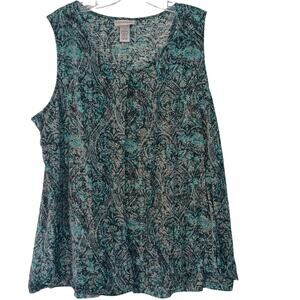 EUC Catherines 1x Sleeveless Rounded Neck Split Layer Front Top